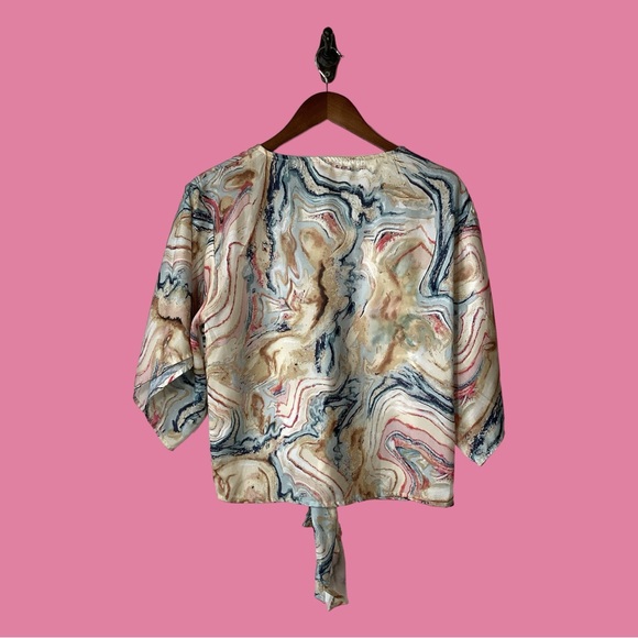 Love Stitch Pull Over Blouse with Waist Tie Size Small - Picture 2 of 7